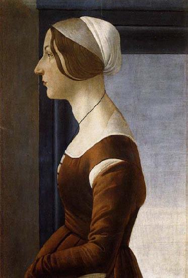 BOTTICELLI, Sandro Portrait of a Young Woman France oil painting art